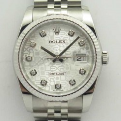 Replica Rolex Datejust 36MM 116234 DJ V2 Stainless Steel Silver Anniversary Jubilee Dial Swiss 3135