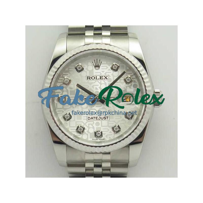 Replica Rolex Datejust 36MM 116234 DJ V2 Stainless Steel Silver Anniversary Jubilee Dial Swiss 3135