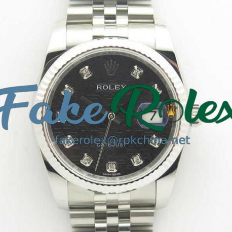 Replica Rolex Datejust 36MM 116234 DJ V2 Stainless Steel Black Anniversary Jubilee Dial Swiss 3135