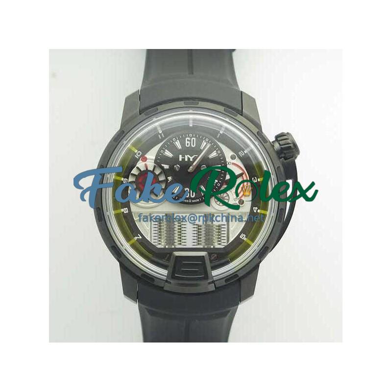 Replica HYT H1 Titanium Black DLC 148-DL-21-GF-RU CY PVD Black Dial M8215