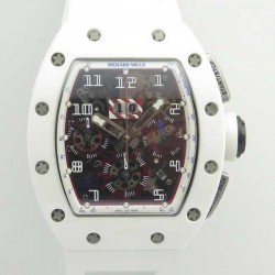 Replica Richard Mille RM011-FM Felipe Massa Flyback Dubai Chronograph KV White Ceramic White Skeleton Dial Swiss 7750