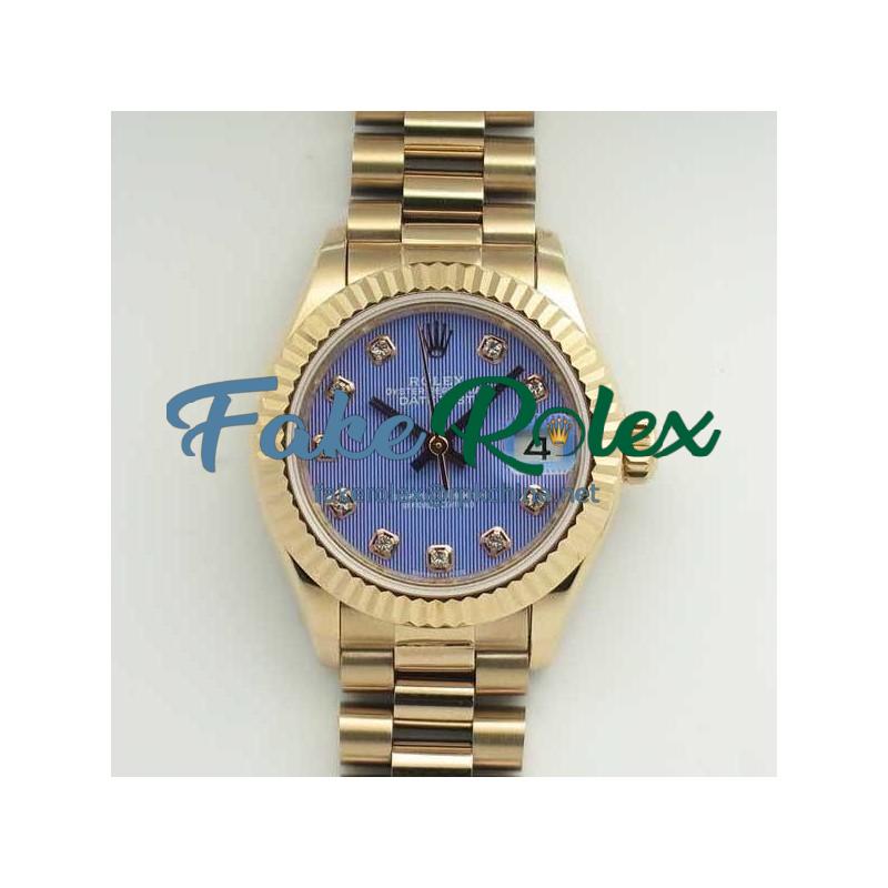 Replica Rolex Lady Datejust 28 279165 28MM BP Rose Gold Blue Dial Swiss 2671