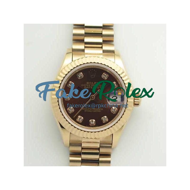 Replica Rolex Lady Datejust 28 279165 28MM BP Rose Gold Chocolate Dial Swiss 2671