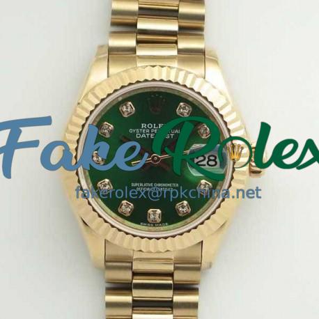 Replica Rolex Lady Datejust 28 279165 28MM BP Rose Gold Green Dial Swiss 2671