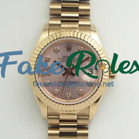 Replica Rolex Lady Datejust 28 279165 28MM BP Rose Gold Pink Mother Of Pearl Dial Swiss 2671