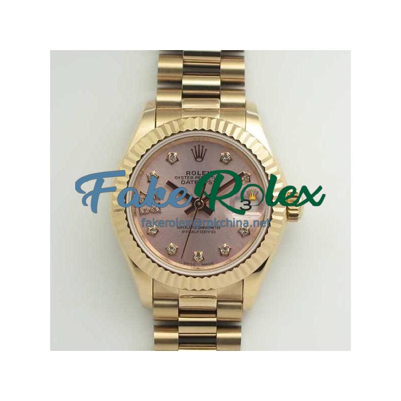 Replica Rolex Lady Datejust 28 279165 28MM BP Rose Gold Pink Mother Of Pearl Dial Swiss 2671