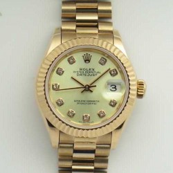 Replica Rolex Lady Datejust 28 279165 28MM BP Rose Gold Yellow Mother Of Pearl Dial Swiss 2671