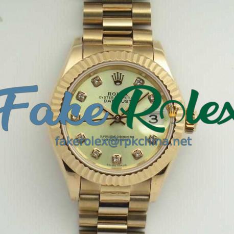 Replica Rolex Lady Datejust 28 279165 28MM BP Rose Gold Yellow Mother Of Pearl Dial Swiss 2671