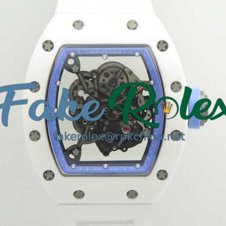 Replica Richard Mille RM055 KV V2 White Ceramic Blue Skeleton Dial M8215