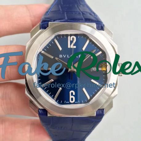 Replica Bvlgari Octo Solotempo 101964 JL Stainless Steel Blue Dial Swiss BVL193