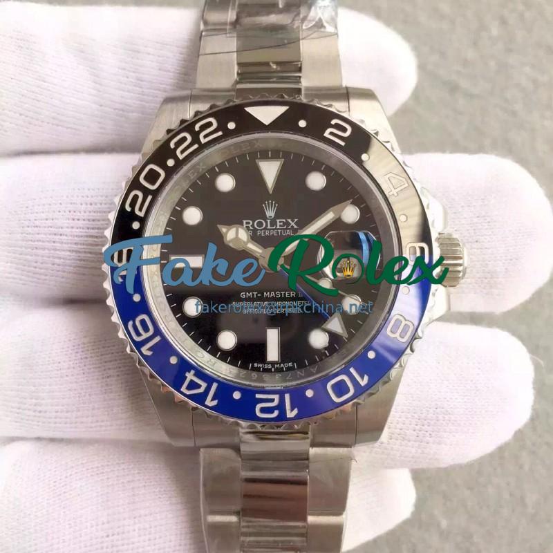 Replica Rolex GMT-Master II 116710BLNR Batman V8 Stainless Steel Black Dial Swiss 3186