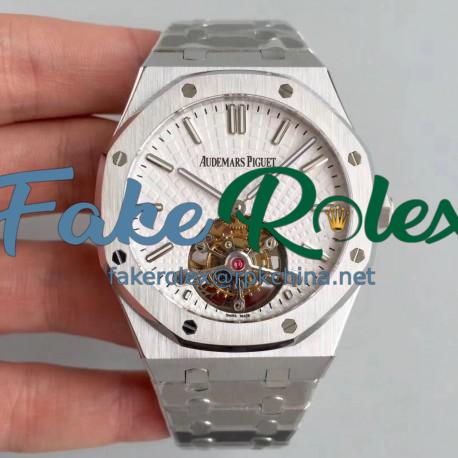 Replica Audemars Piguet Royal Oak Tourbillon Extra Thin 26522 R8 Stainless Steel White Dial Swiss 2924