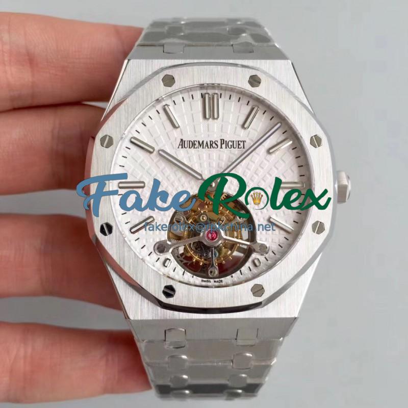 Replica Audemars Piguet Royal Oak Tourbillon Extra Thin 26522 R8 Stainless Steel White Dial Swiss 2924