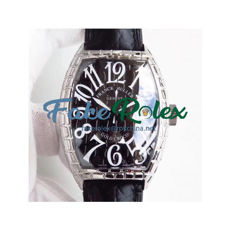 Replica Franck Muller Black Croco 8880 CH BLK CRO N Stainless Steel Black Dial M8215