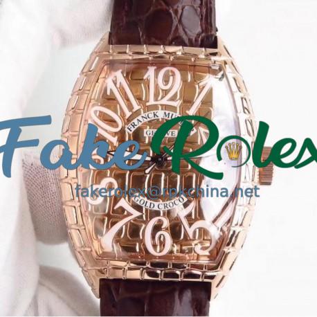 Replica Franck Muller Gold Croco 8880 SC GOLD CRO Rose Gold Rose Gold Dial M8215