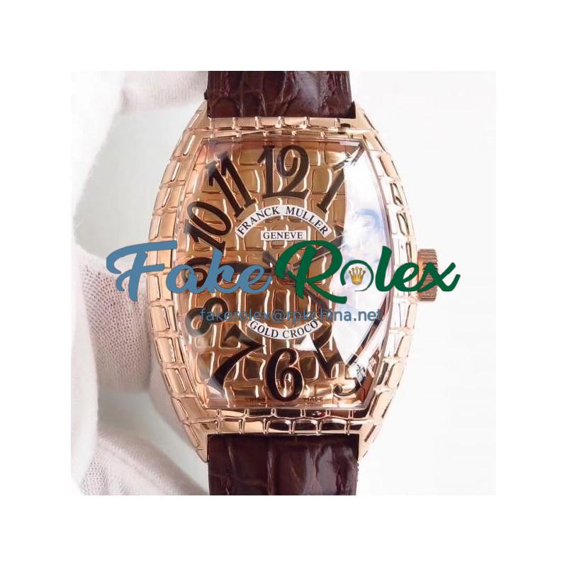 Replica Franck Muller Gold Croco 8880 SC GOLD CRO N Rose Gold Rose Gold Dial M8215