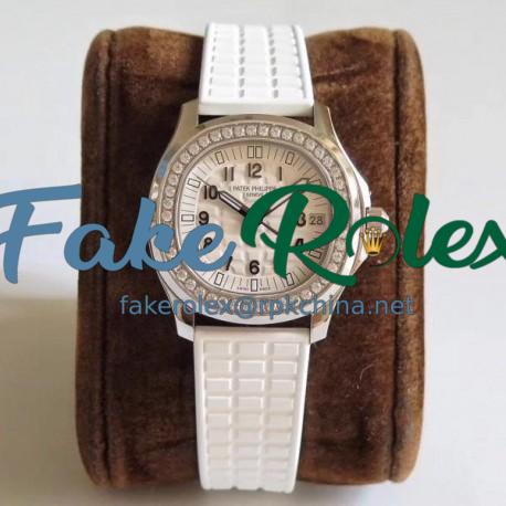 Replica Patek Philippe Aquanaut Luce Ladies 5067A-024 N Stainless Steel & Diamonds White Dial Swiss 324SC