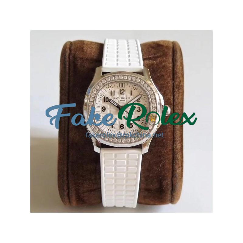 Replica Patek Philippe Aquanaut Luce Ladies 5067A-024 N Stainless Steel & Diamonds White Dial Swiss 324SC