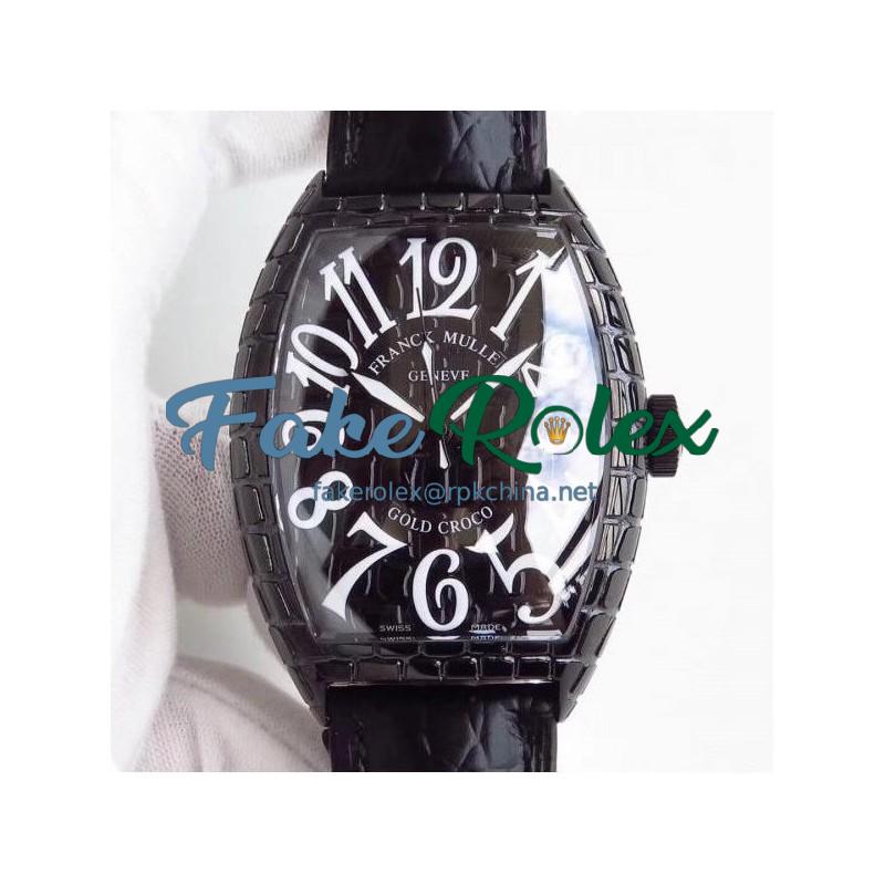 Replica Franck Muller Black Croco 8880 CH BLK CRO N PVD Black Dial M8215