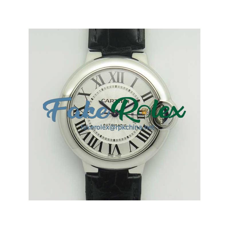 Replica Ballon Bleu De Cartier Ladies 33MM W6920085 AF Stainless Steel Silver Dial Swiss Calibre 076