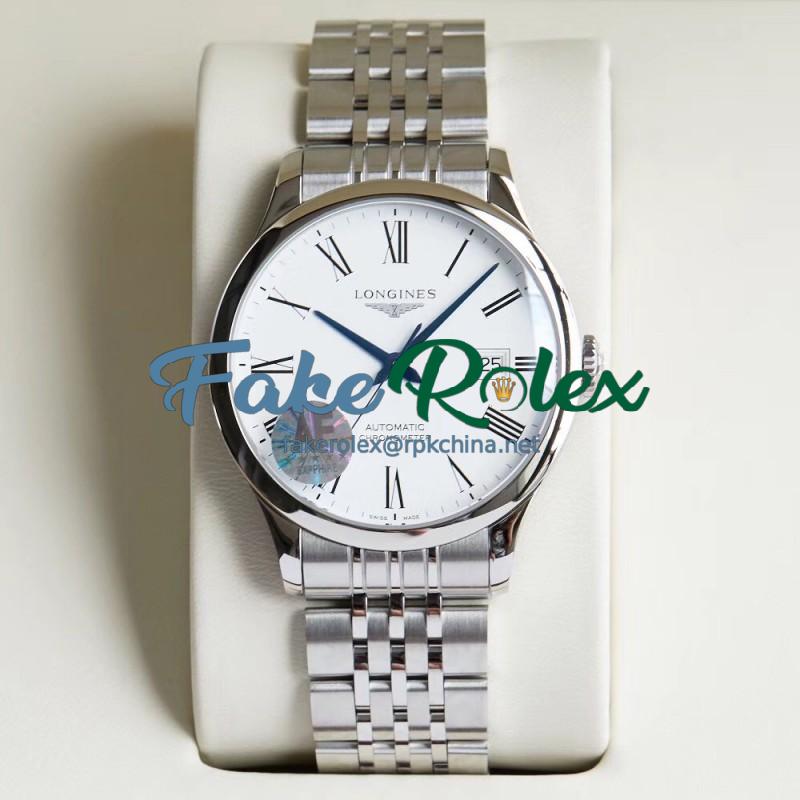 Replica Longines Record L2.821.4.11.6 AF Stainless Stee White Dial Swiss L888.4