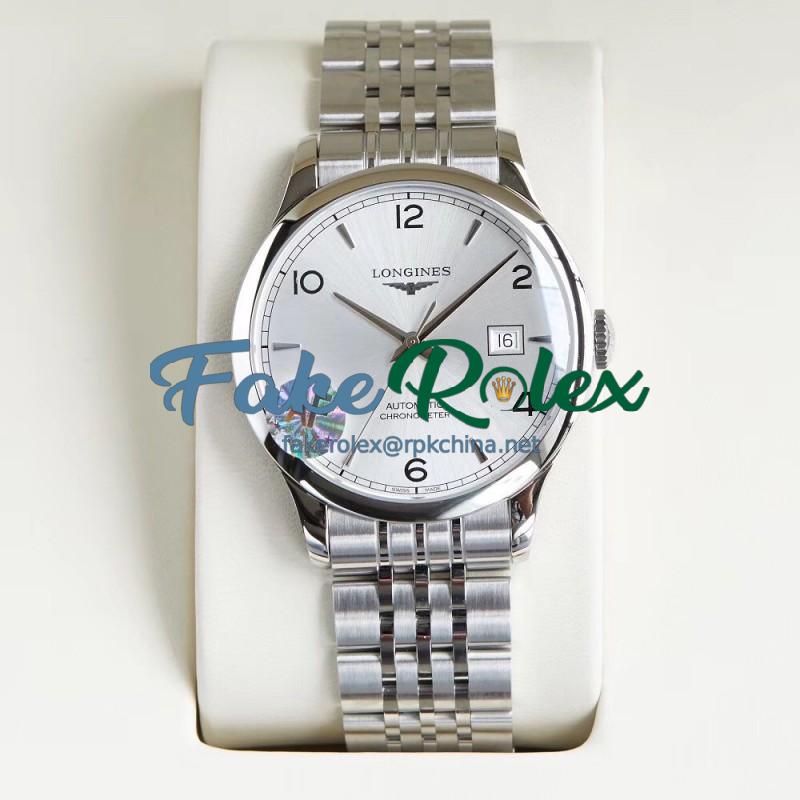 Replica Longines Record L2.821.4.76.6 AF Stainless Steel SilverDial Swiss L888.4