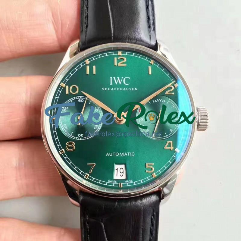 Replica IWC Portugieser 7 Days IW500708 ZF V4 Stainless Steel Green Dial Swiss 52010