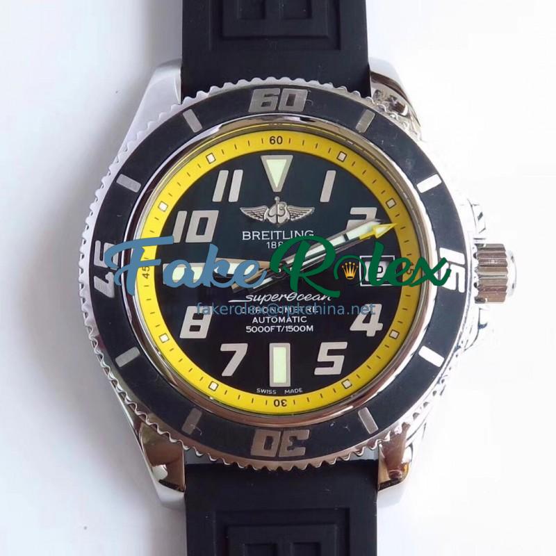 Replica Breitling Superocean 42 Abyss Yellow A1736402/BA32 ZF Stainless Steel Black & Yellow Dial Swiss 2824-2