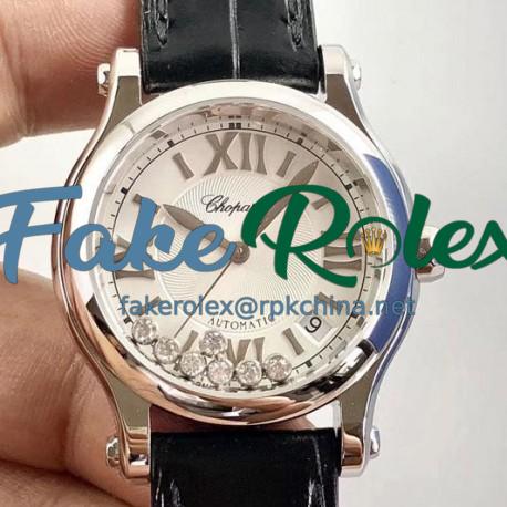 Replica Chopard Happy Sport 36MM Automatic 278559-3001 N Stainless Steel Silver & Diamond Dial Swiss 2892