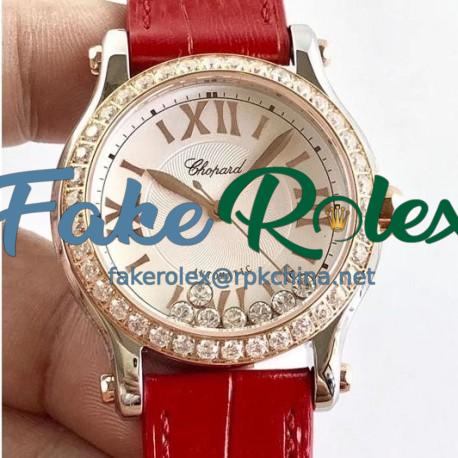 Replica Chopard Happy Sport 36MM Automatic 278582-6003 N Stainless Steel & Diamond Silver & Diamond Dial Swiss 2892