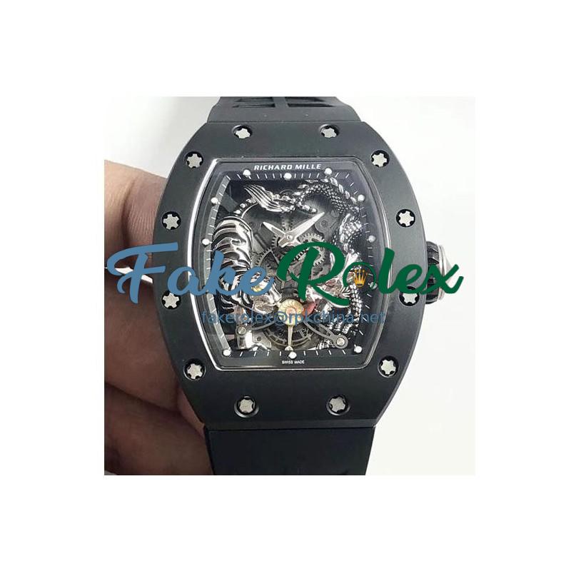 Replica Richard Mille RM051-01 Tiger & Dragon KV Ceramic Skeleton Dial M8215