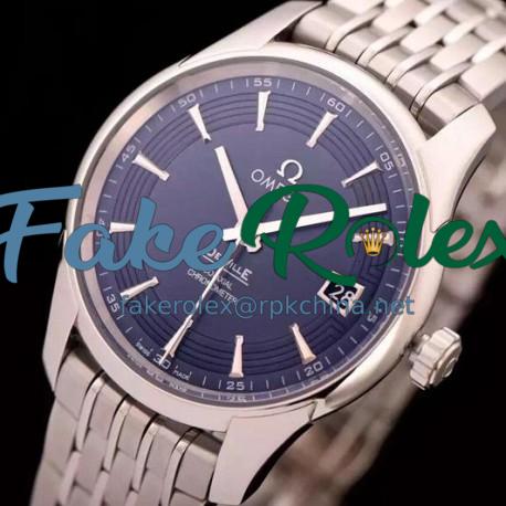 Replica Omega De Ville 41MM Stainless Steel Blue Dial Swiss 8500