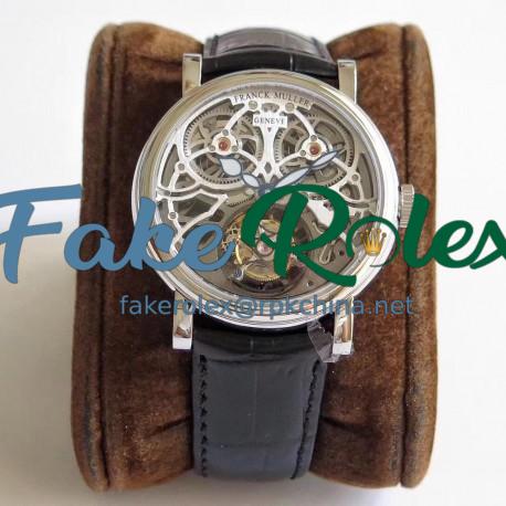 Replica Franck Muller Giga Tourbillon 7048 T G SQT BR TW Stainless Steel Silver Skeleton Dial Swiss Tourbillon