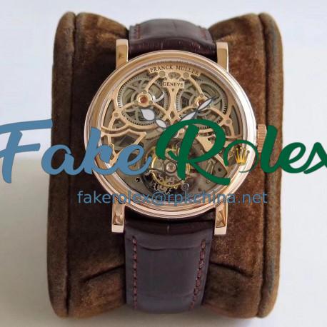 Replica Franck Muller Giga Tourbillon TW Rose Gold Skeleton Rose Gold Dial Swiss Tourbillon