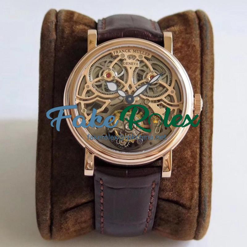 Replica Franck Muller Giga Tourbillon TW Rose Gold Skeleton Rose Gold Dial Swiss Tourbillon