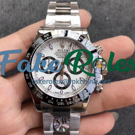 Replica Rolex Daytona Cosmograph 116500LN AR V2 Stainless Steel 904L White Dial Swiss 4130 Run 6@SEC