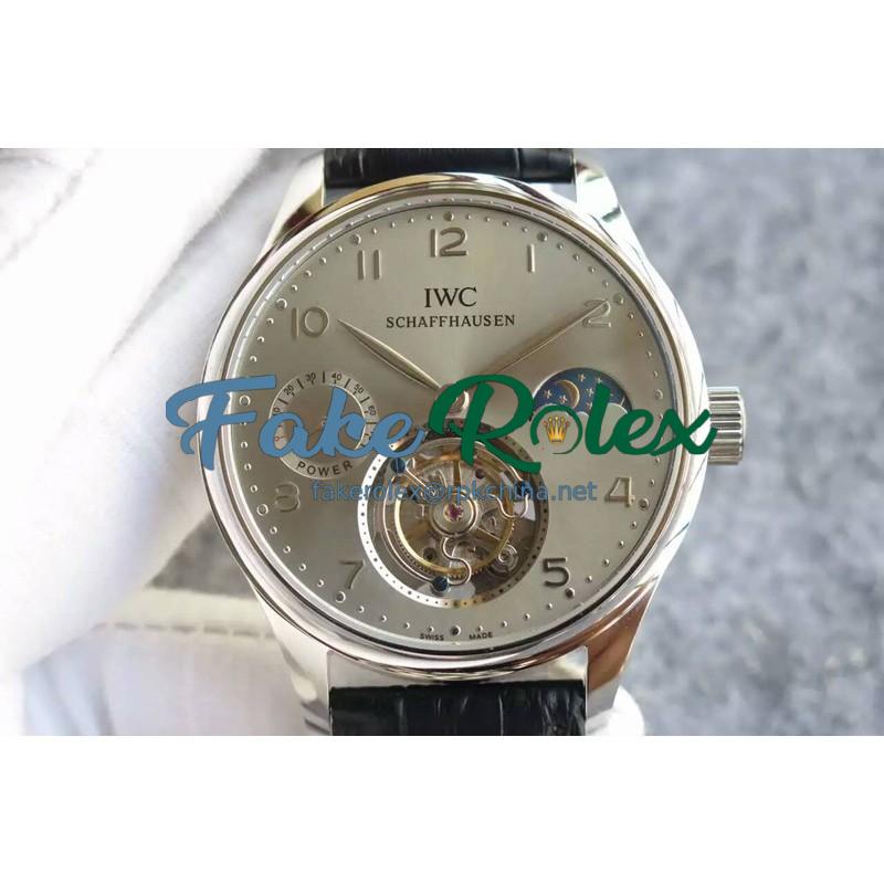 Replica IWC Portuguese Regulateur Tourbillon Stainless Steel Silver Dial Swiss Tourbillon