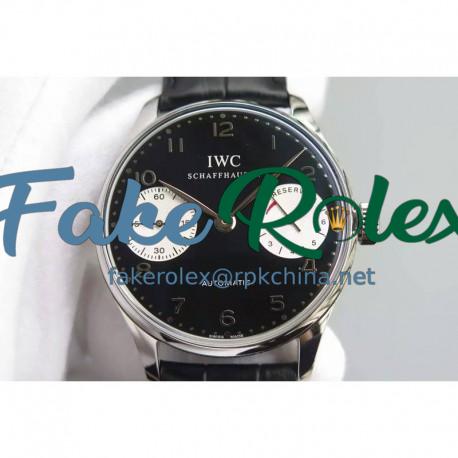 Replica IWC Portuguese IW5001 YL V3 Stainless Steel Black & White Dial Swiss 52010