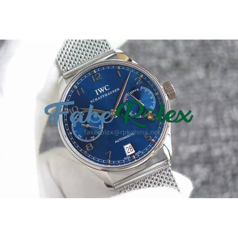 Replica IWC Portuguese IW5007 YL V3 Stainless Steel Blue Dial Swiss 52010