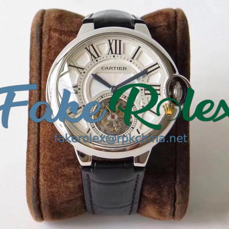 Replica Ballon Bleu De Cartier Flying Tourbillon W6920021 N Stainless Steel Silver Dial Swiss 9452MC