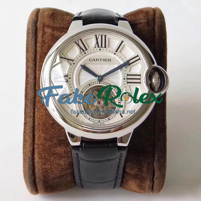 Replica Ballon Bleu De Cartier Flying Tourbillon W6920021 N Stainless Steel Silver Dial Swiss 9452MC