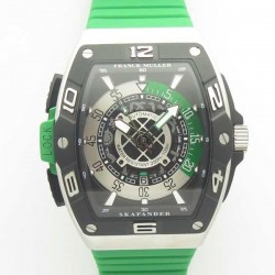 Replica Franck Muller Skafander SKF 46 DV SC DT N Stainless Steel Green Skeleton Dial M8215