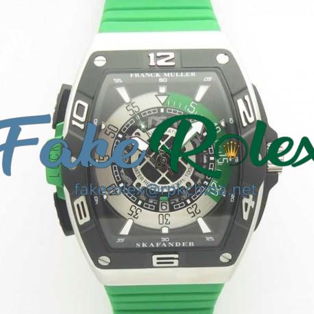 Replica Franck Muller Skafander SKF 46 DV SC DT N Stainless Steel Green Skeleton Dial M8215