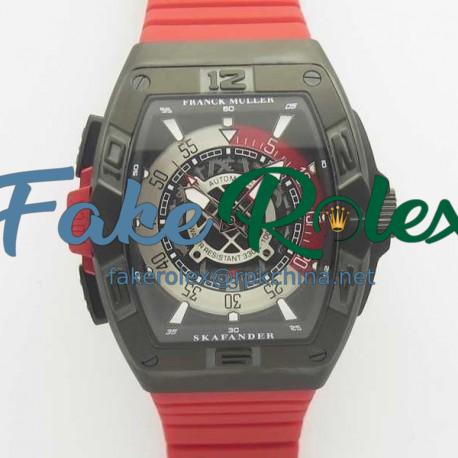 Replica Franck Muller Skafander SKF 46 DV SC DT N Ceramic Red Skeleton Dial M8215