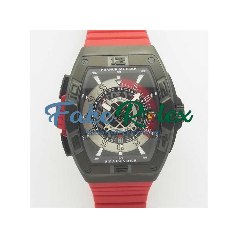 Replica Franck Muller Skafander SKF 46 DV SC DT N Ceramic Red Skeleton Dial M8215