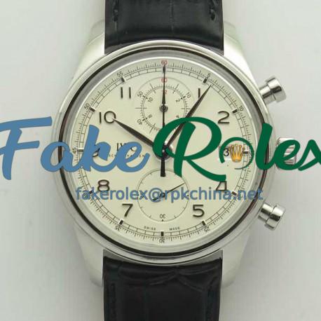 Replica IWC Portugieser Chronograph Classic IW390403 ZF Stainless Steel White Dial Swiss 7750