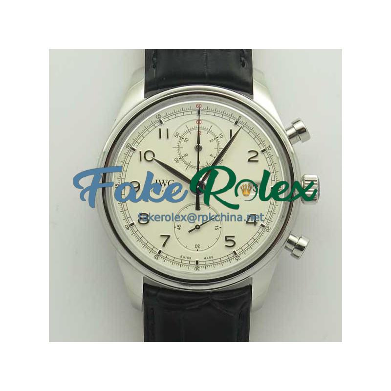 Replica IWC Portugieser Chronograph Classic IW390403 ZF Stainless Steel White Dial Swiss 7750