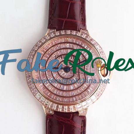 Replica Ballon Bleu De Cartier T Diamond N Rose Gold Diamond Dial M9015