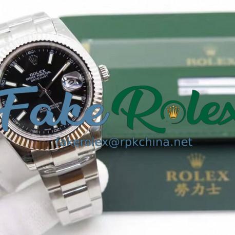 Replica Rolex Datejust II 116334 41MM EW Stainless Steel Black Dial Swiss 3136