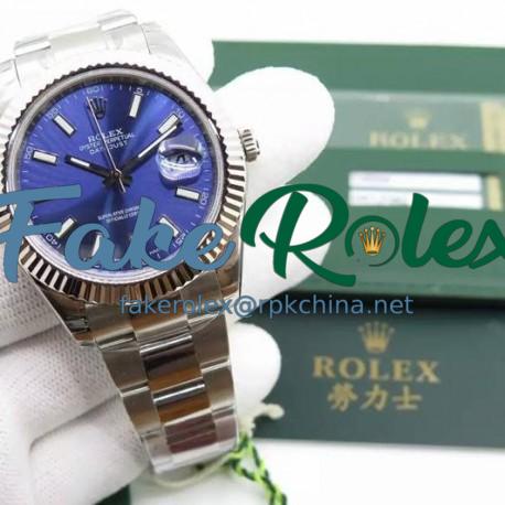 Replica Rolex Datejust II 116334 41MM EW Stainless Steel Blue Dial Swiss 3136